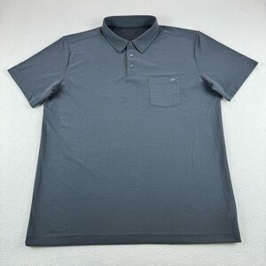 Vuori Ace polo shirt men’s size L gray front pocket casual athletic performance